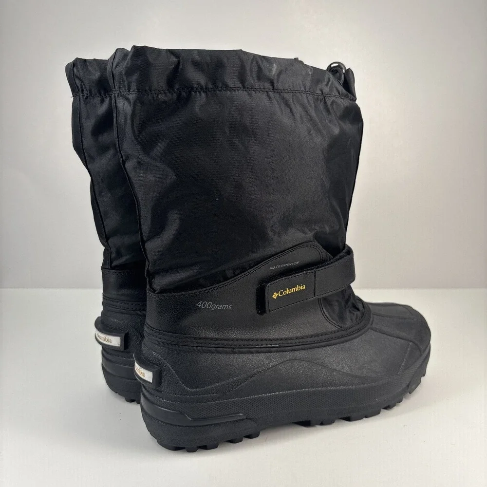 Columbia Powderbug Forty Youth US 7 Black Waterproof Winter Snow Boots Insulated